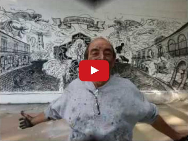 Making of: "Symphony La Siempre Habana", Charcoal on Canvas, 10x30 Ft., by Luis Miguel Valdes