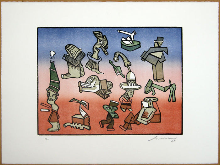 José Luis Cuevas, "Suite sobre la vida" (Set of 8 woodcuts), 2005