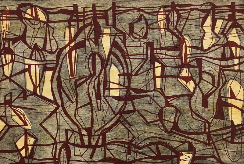 Gabriel MACOTELA, "Untitled" (Red), woodcut