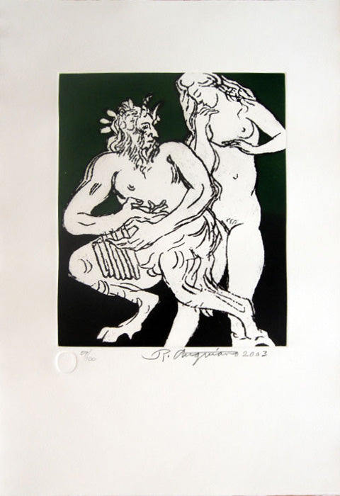 Raúl ANGUIANO, "Ninfa y Fauno", Etching (ANG101)
