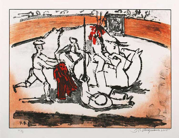 Raúl ANGUIANO, "La caída del Rejoneador", Engraving (ANG104)