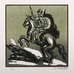 Raúl ANGUIANO, "Conquistador", Woodcut (ANG106)