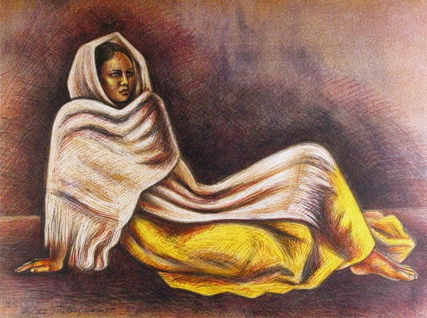 Raúl ANGUIANO, "Muchacha en reposo", Lithograph (ANG302)