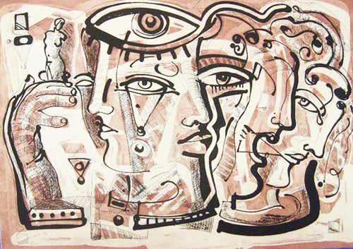 Juan Sebastián BARBERÁ, "Transmutación Naranja III", Etching (BAR105)