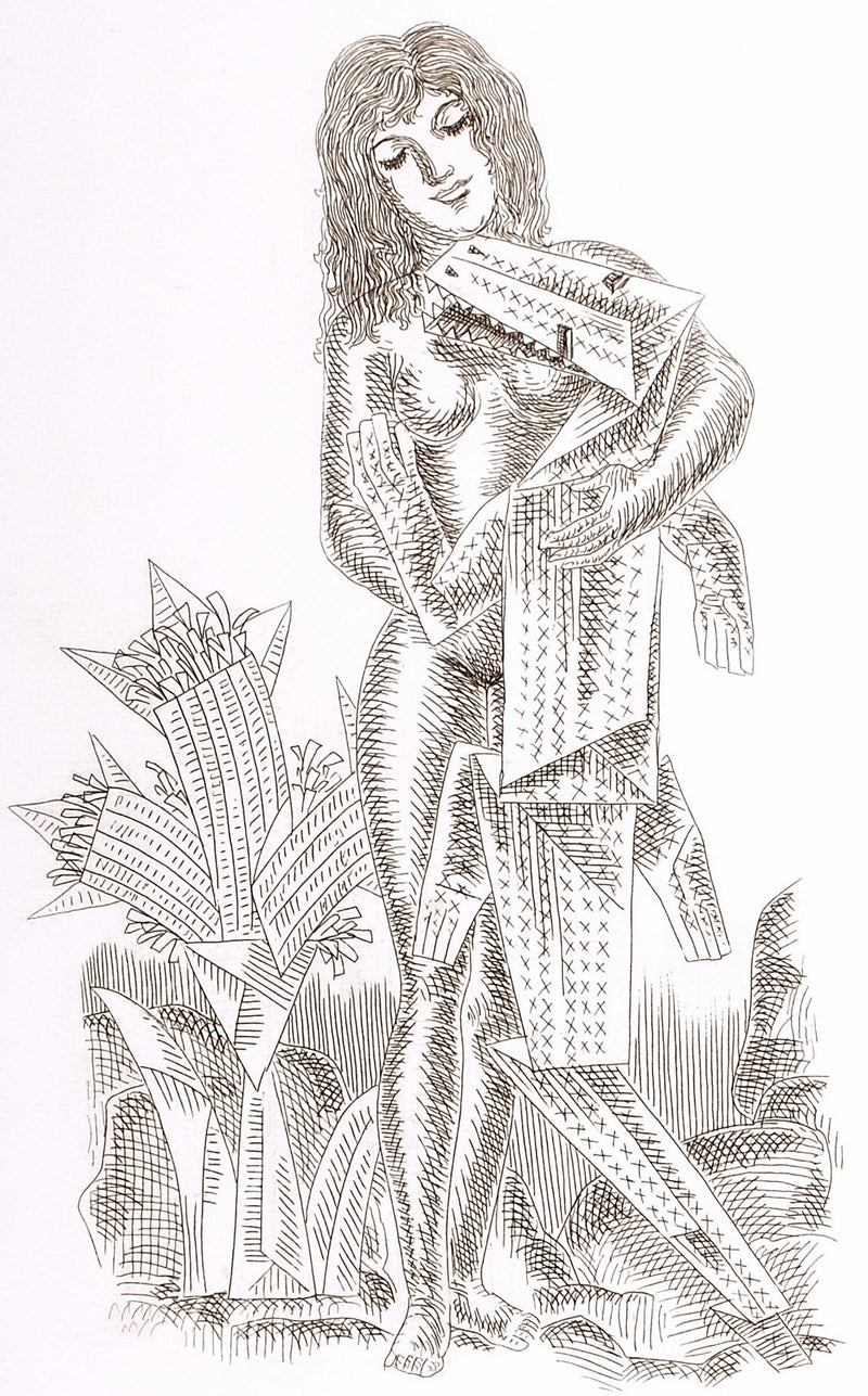 Adigio Benítez, "Mulata y lagarto", Etching (BEN101)