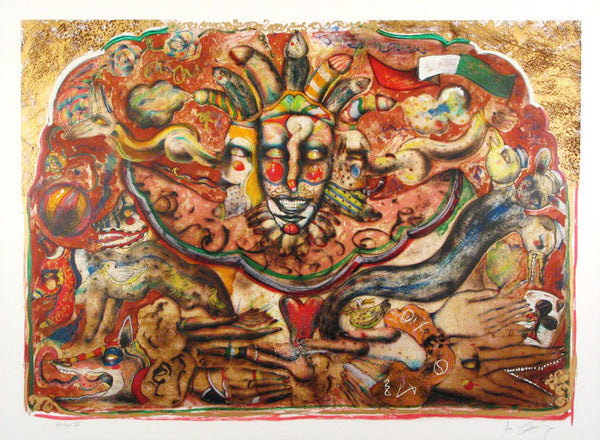 Alejandro Colunga, El Mago Pitero, Lithograph and serigraph