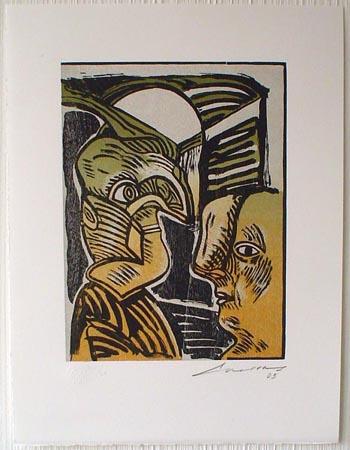 José Luis CUEVAS, "Suite Fantasmas del Centro Histórico III", Woodcut (CUE111)