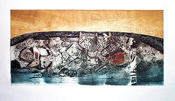 Nelson DOMÍNGUEZ, "Resaca", Linolium and Woodcut (DOM101)