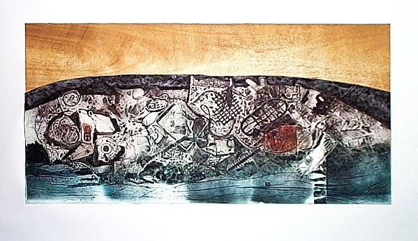 Nelson DOMÍNGUEZ, "Resaca", Linolium and Woodcut (DOM101)