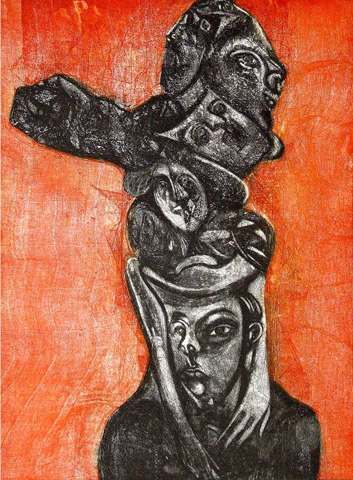 Nelson DOMÍNGUEZ, "Personajes del circo", Etching (DOM103)