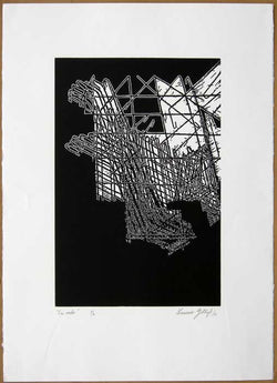 Leonardo GOTLEYB, "In flight" Woodcut