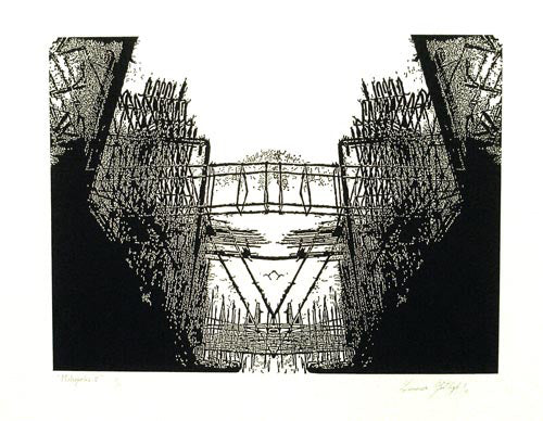 Leonardo GOTLEYB, "Metropolis V", Woodcut