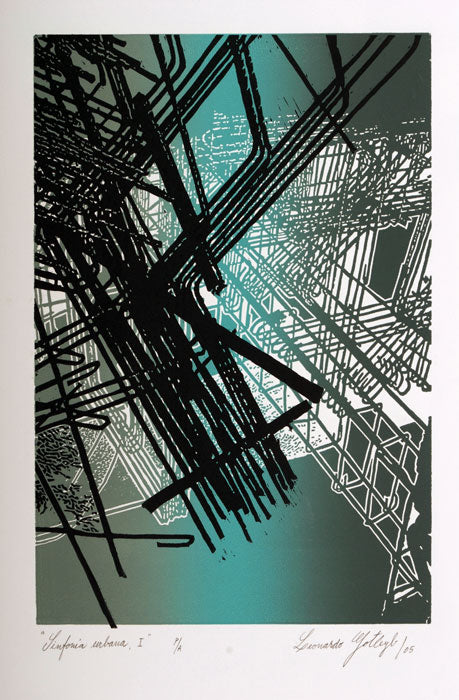 Leonardo GOTLEYB, "Urban Symphony I", Woodcut