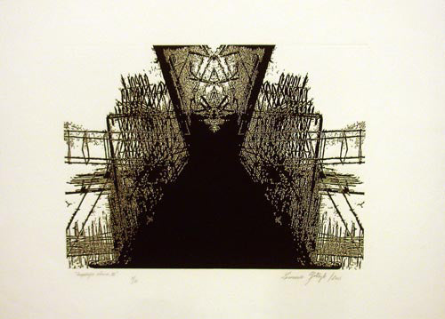 Leonardo GOTLEYB, "Urban archeology III", Woodcut