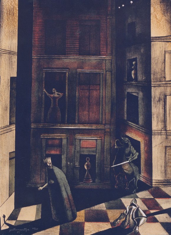 Gustavo MONTOYA, "Jaque Mate", Lithograph (MOG303)