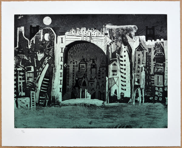 Bernardo NAVARRO TOMAS, "Nighttime", Etching, aquatint and dry point (NAA106)