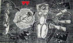 Luis Miguel VALDÉS, "Landscape before the battle", Etching & Woodcut (VAL128)