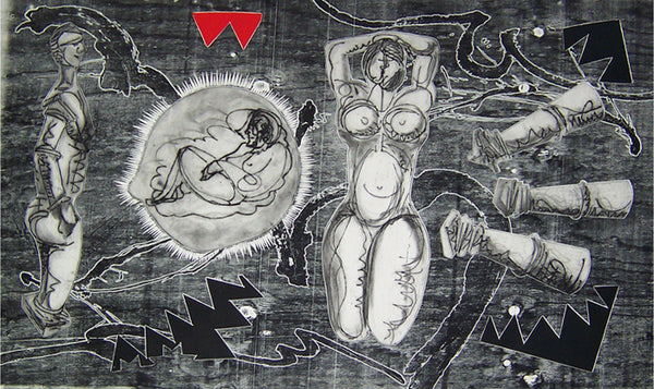 Luis Miguel VALDÉS, "Landscape before the battle", Etching & Woodcut (VAL128)