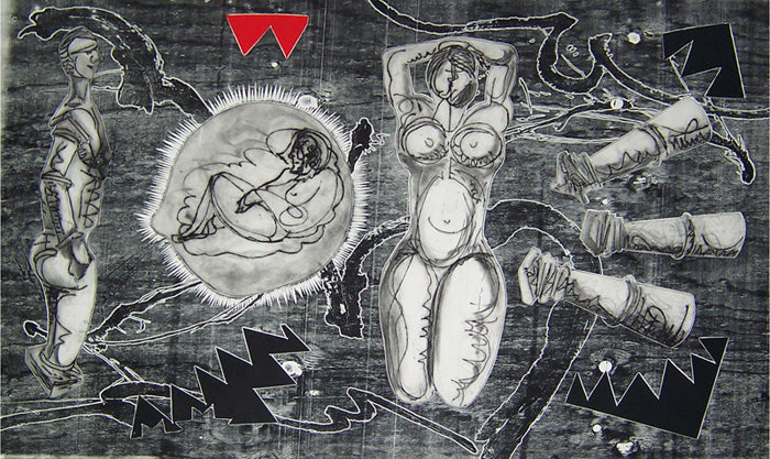 Luis Miguel VALDÉS, "Landscape before the battle", Etching & Woodcut (VAL128)
