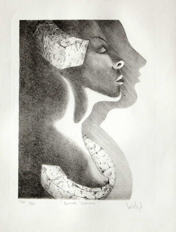 Luis Miguel VALDÉS, "Llamada nocturna", Lithography (VAL166)