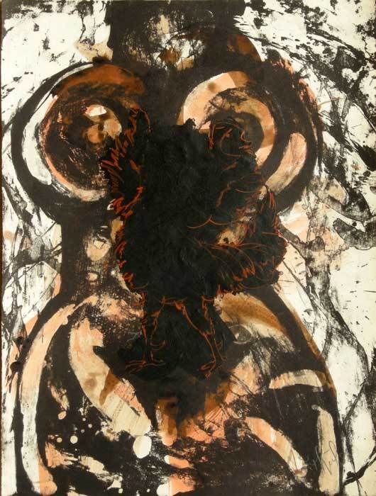 Luis Miguel VALDÉS,  "Homaje a Servando IV", Drawing & Lithograph (VAL208)