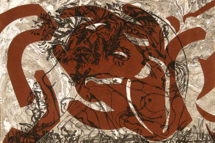 Luis Miguel VALDÉS, "Sin titulo", Silkscreen & Collage (VAL234)