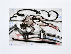 Luis Miguel VALDÉS, "Jumping the Wall", Etching and sugar lift (VAL285)