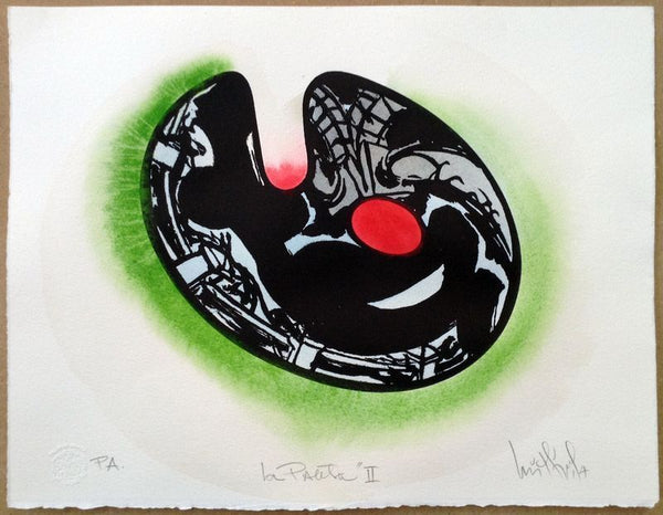 Luis Miguel VALDÉS, "La Paleta II", Woodcut & watercolor (VAL332)