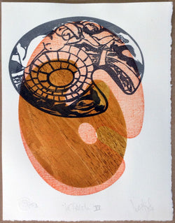 Luis Miguel VALDÉS, "La Paleta XV", Woodcut & watercolor (VAL345)