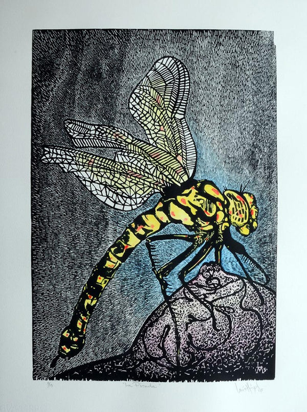 Luis Miguel VALDÉS, "La Picada", Xilography & watercolor -VAL394