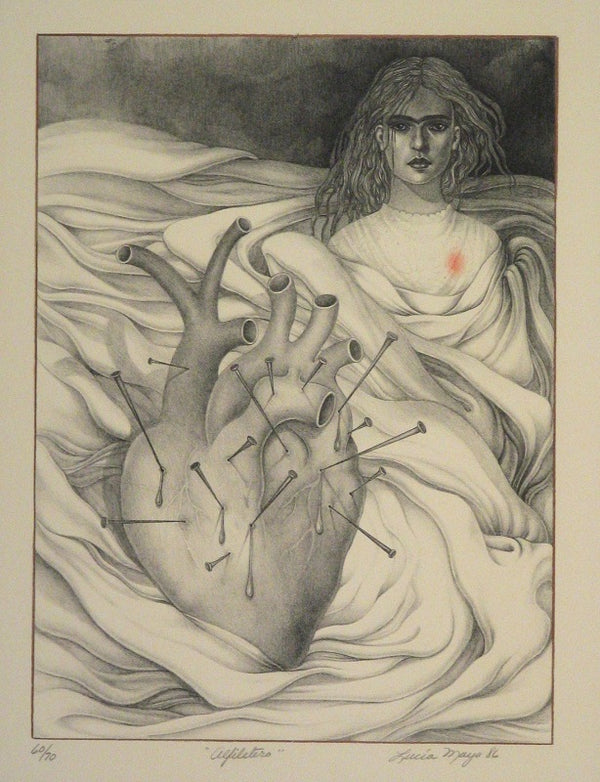 Lucia Maya, “Alfiletero”, Lithograph & Watercolor (MAY303)