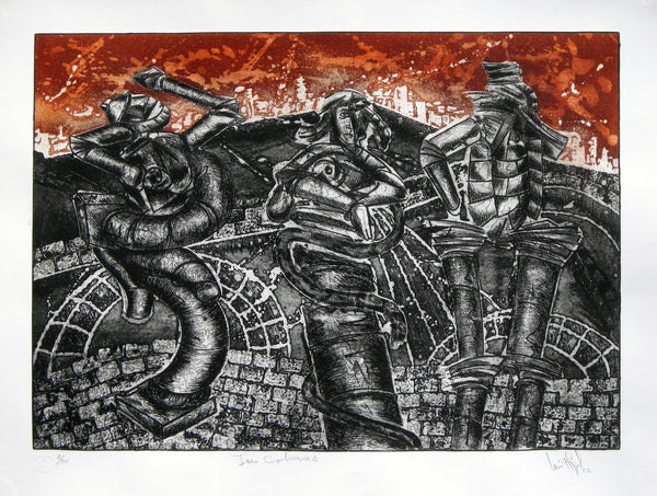 Luis Miguel VALDÉS, "Tres Columnas", Etching (VAL120)