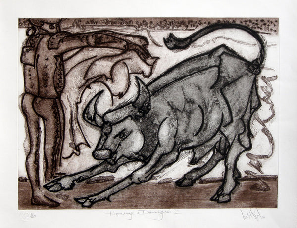 Luis Miguel VALDÉS, "Homenaje a Dominguín II", Etching (VAL130)