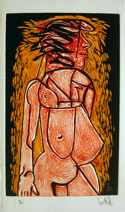 Luis Miguel VALDÉS, "Torso IV", Woodcut (VAL154)